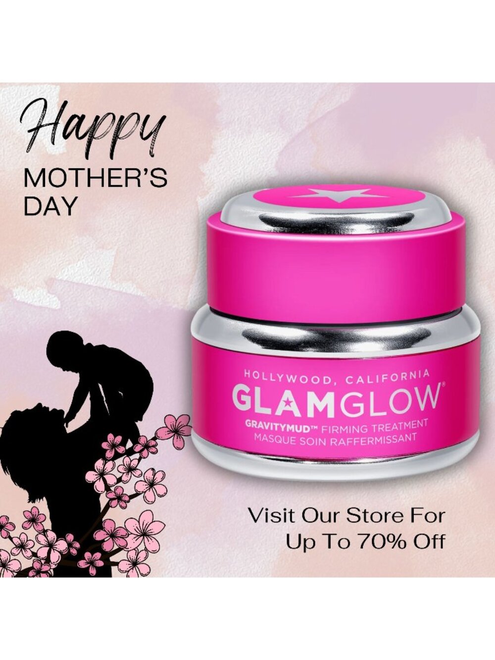 GlamGlow Gravitymud™ Firming Treatment Mask - Pink , 0.5 oz